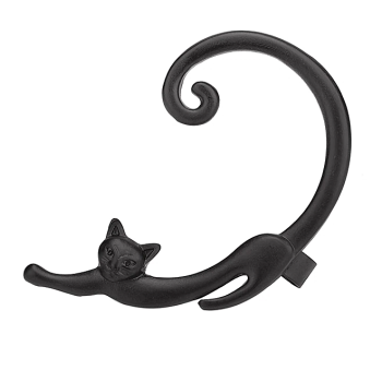 Katzen Ohrmanschette / Ohrring schwarz